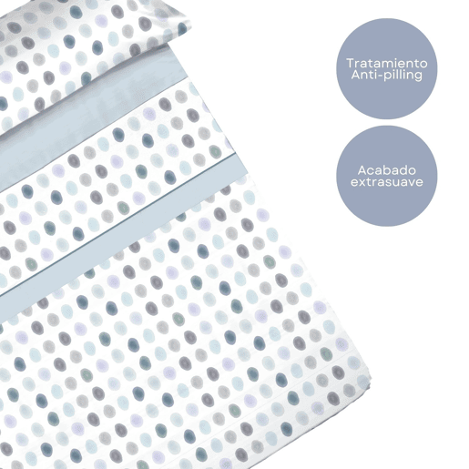 Conjunto de lençóis de microfibra Summer Gomil Azul para cama 105cm Donegal Collections