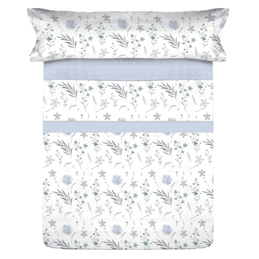 Conjunto de lençóis de microfibra Summer Civel Azul para cama 150cm Donegal Collections