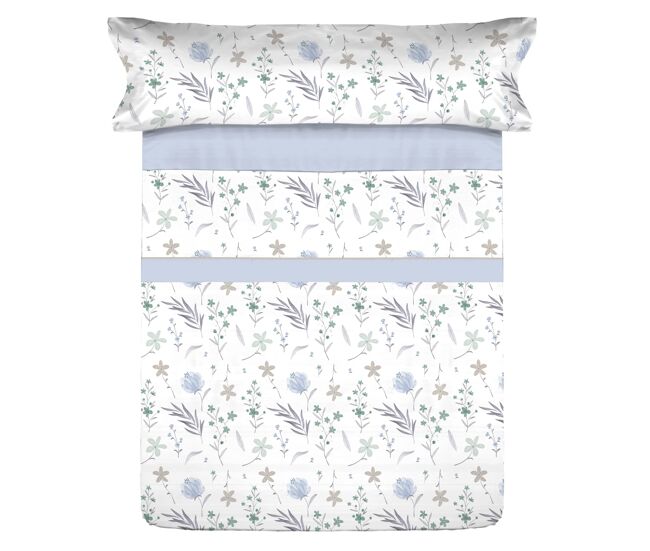Juego sábanas microfibra verano civel azul cama 150cm donegal collections