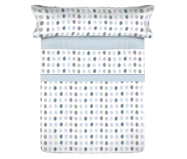 Juego sábanas microfibra verano gomil azul cama 135cm donegal collections