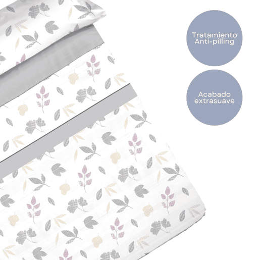 Conjunto de lençóis de microfibra Summer Carls Gris para cama 90cm Donegal Collections