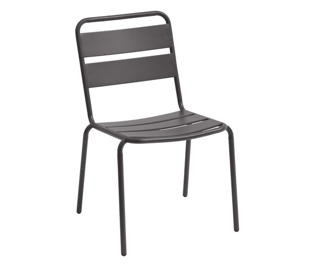 Pack 4 sillas exterior 52cm phuket muebles de jardín terraza estilo contemporáneo color gris grafito