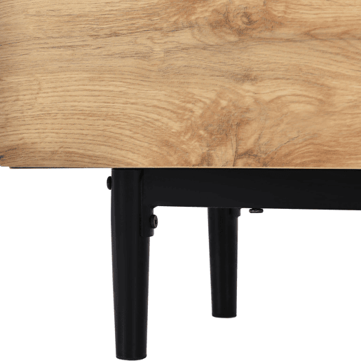 Armário TV com LED 175cm - 3 portas + 2 prateleiras - estilo industrial - Natural