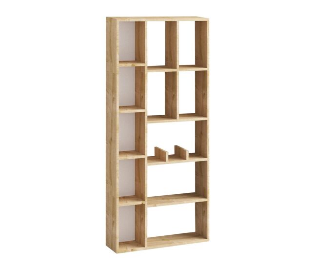 Librería con 12 compartimentos acabado roble zafiro h170 cm - demios