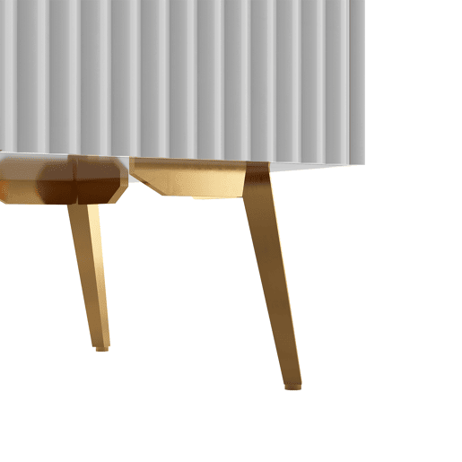 Móvel TV escandinavo contemporâneo de 180 cm para TV de 75u201D - 2 gavetas e 3 compartimentos - branco Móvel TV escandinavo contemporâneo de 180 cm para TV de 75u201D - 2 gavetas e 3 compartimentos - branco