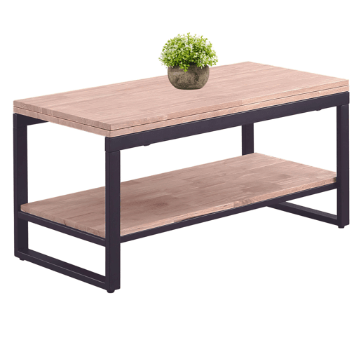 Mesa de Centro Steve Sala de Estar Sala de Jantar Elevável e Extensível Cor Carvalho Nórdico e Preto Fosco 47-62x100x45-90 cm Mesa de Centro Steve Sala de Estar Sala de Jantar Elevável e Extensível Cor Carvalho Nórdico e Preto Fosco 47-62x100x45-90 cm