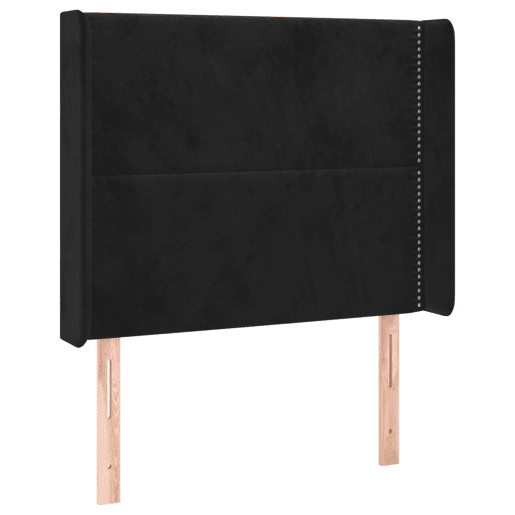 vidaXL Cabeceira de cama c abas veludo 103x16x118128 cm preto