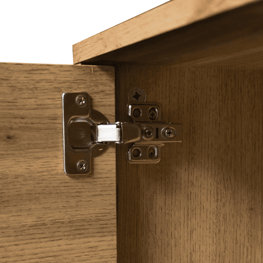 Armário moderno para televisão - com 2 portas e 2 compartimentos abertos - Natural