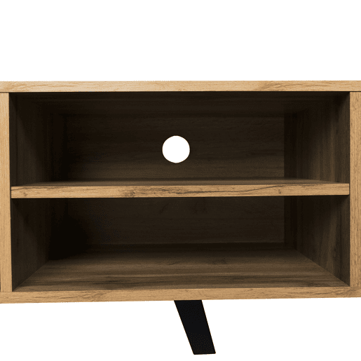Armário moderno para televisão - com 2 portas e 2 compartimentos abertos - Natural