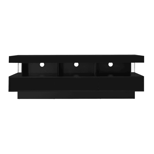 Armário TV com LED 160 cm - 3 compartimentos de vidro - Controlado por APP - Adequado para TV de 70u201D - Preto Armário TV com LED 160 cm - 3 compartimentos de vidro - Controlado por APP - Adequado para TV de 70u201D - Preto