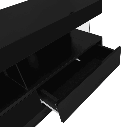 Armário TV com LED 160 cm - 3 compartimentos de vidro - Controlado por APP - Adequado para TV de 70u201D - Preto Armário TV com LED 160 cm - 3 compartimentos de vidro - Controlado por APP - Adequado para TV de 70u201D - Preto