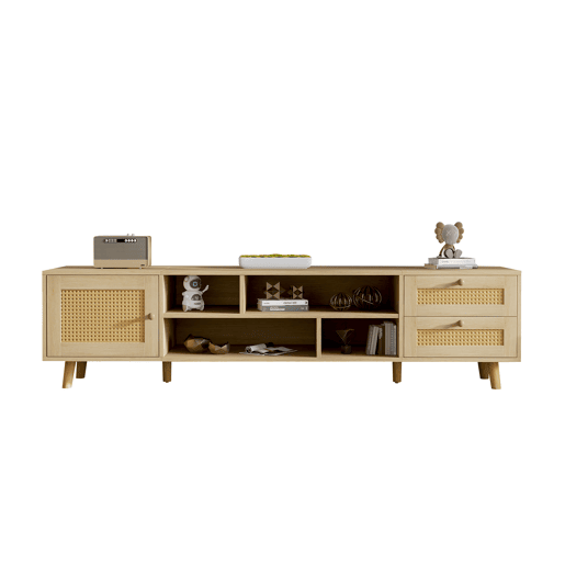 Suporte para TV 160cm - 1 porta, 2 gavetas e 4 compartimentos - Natural