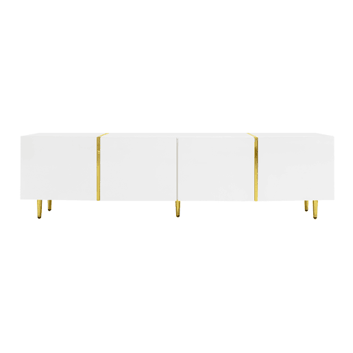 Mesa de TV L 170 cm - com 4 portas - MDF - Branco