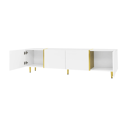 Mesa de TV L 170 cm - com 4 portas - MDF - Branco