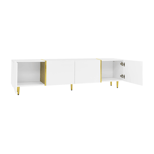 Mesa de TV L 170 cm - com 4 portas - MDF - Branco