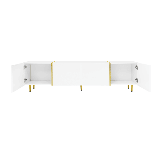 Mesa de TV L 170 cm - com 4 portas - MDF - Branco