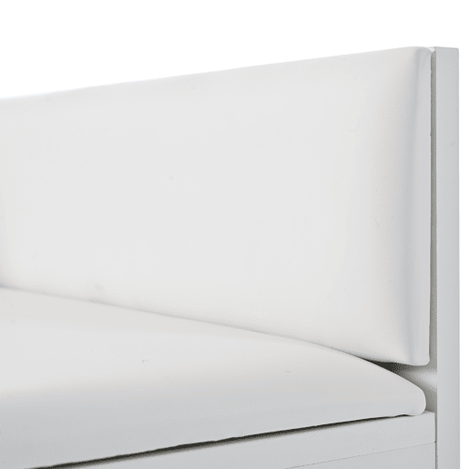 Sapateira - com banco e 2 compartimentos - com pegas e pés metálicos - estilo moderno - Branco