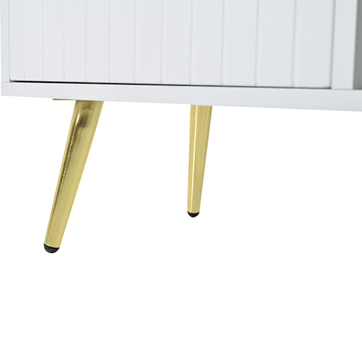 Sapateira - com banco e 2 compartimentos - com pegas e pés metálicos - estilo moderno - Branco