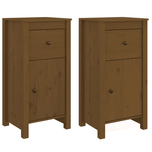 vidaXL Aparadores 2 pcs 40x35x80 cm pinho maciço castanho mel vidaXL Aparadores 2 pcs 40x35x80 cm pinho maciço castanho mel