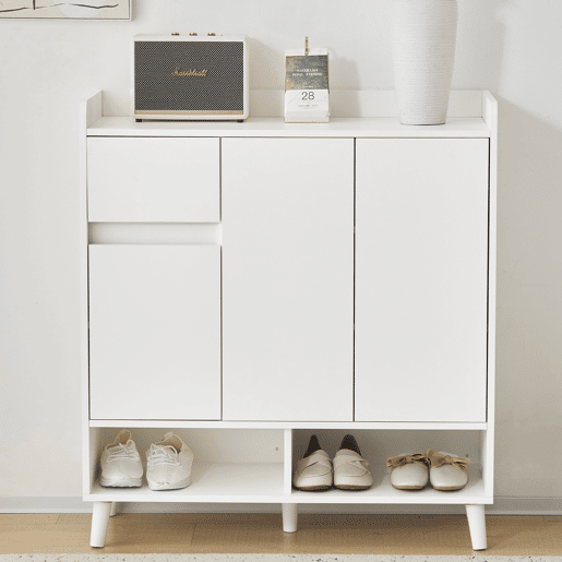 Sapateira - 7 compartimentos e 1 gaveta - com prateleiras reguláveis - Branco