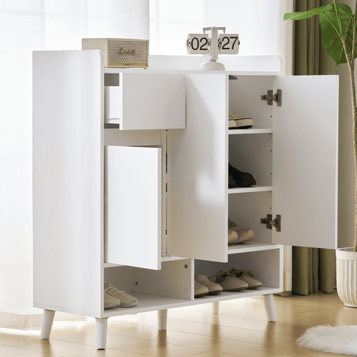 Sapateira - 7 compartimentos e 1 gaveta - com prateleiras reguláveis - Branco