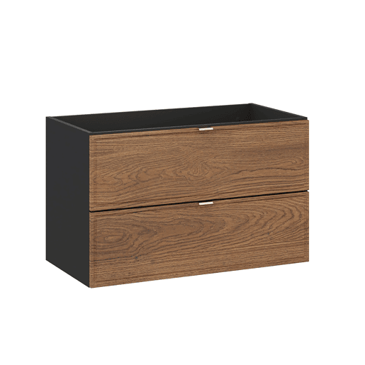 Móvel sob-lavatório 80cm Elena Madeira e preto