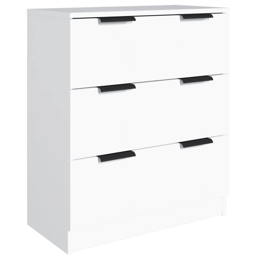 VidaXL 3 pcs aparadores derivados de madeira branco