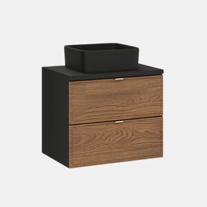 Móvel lavatório simples 60cm Elena Madeira e preto