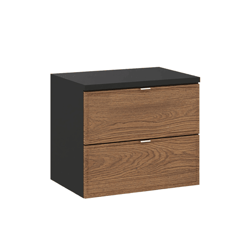 Móvel lavatório simples 60cm Elena Madeira e preto Móvel lavatório simples 60cm Elena Madeira e preto