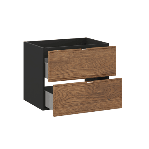Móvel lavatório simples 60cm Elena Madeira e preto Móvel lavatório simples 60cm Elena Madeira e preto