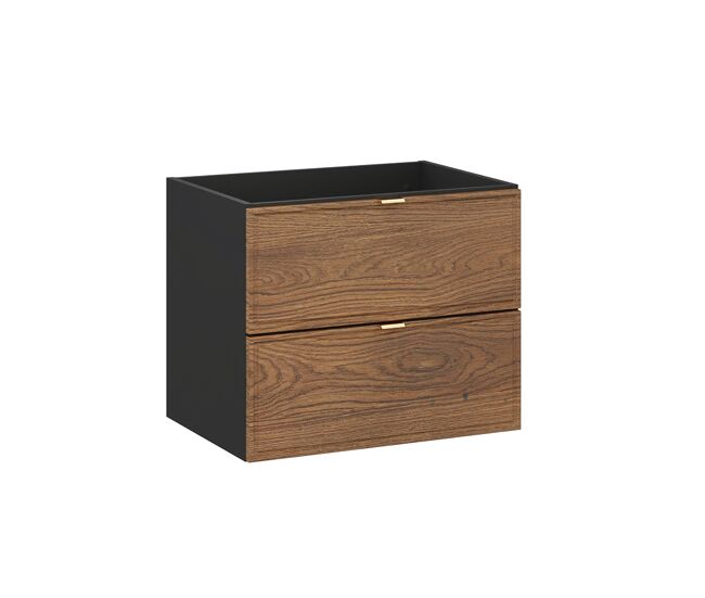 Mueble bajo lavabo 60cm elena madera y negro
