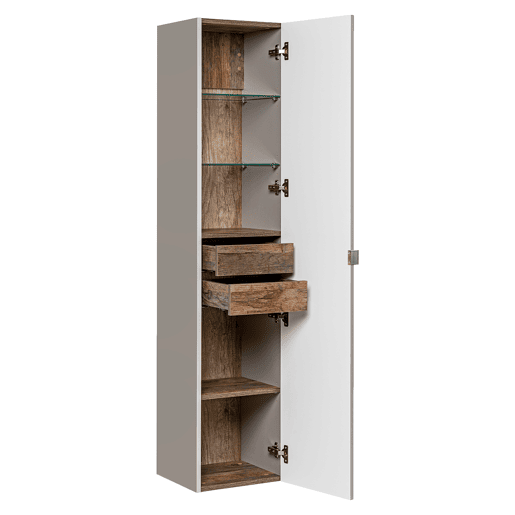 Conjunto móvel lavatório individual 80cm coluna Éros Taupe
