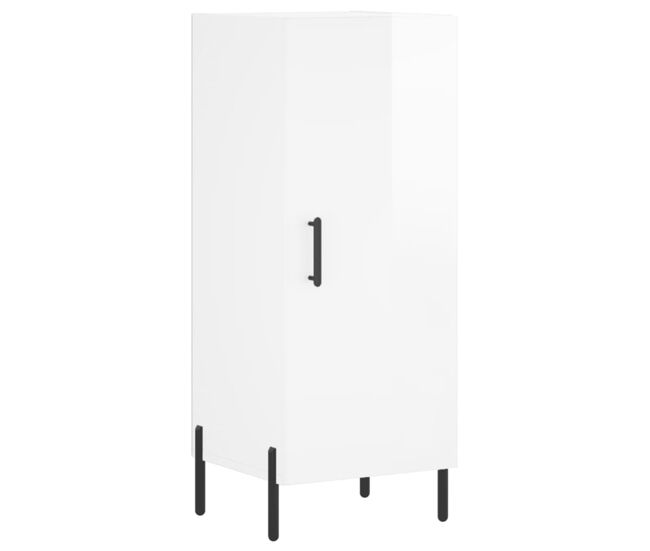 Vidaxl aparador de madera contrachapada blanco brillante 34,5x34x90 cm
