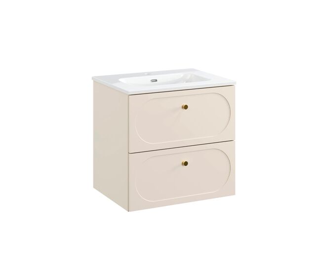 Mueble lavabo individual encastrado 60cm sanae beige arena