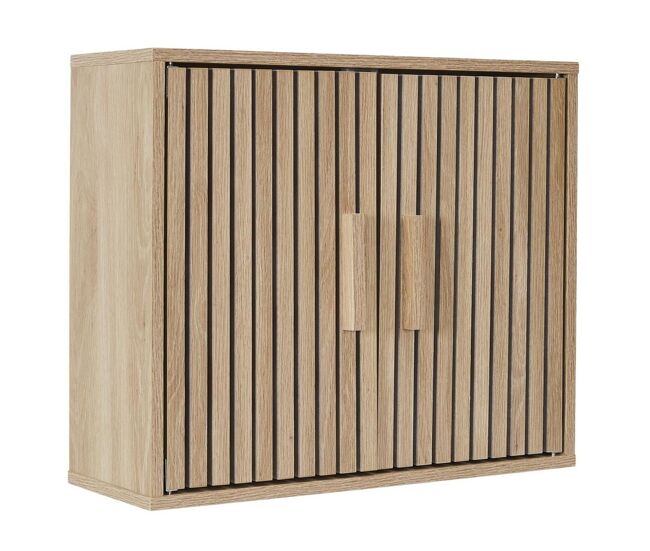 Armario de pared con 2 puertas y frentes acanalados l60 cm - klaus