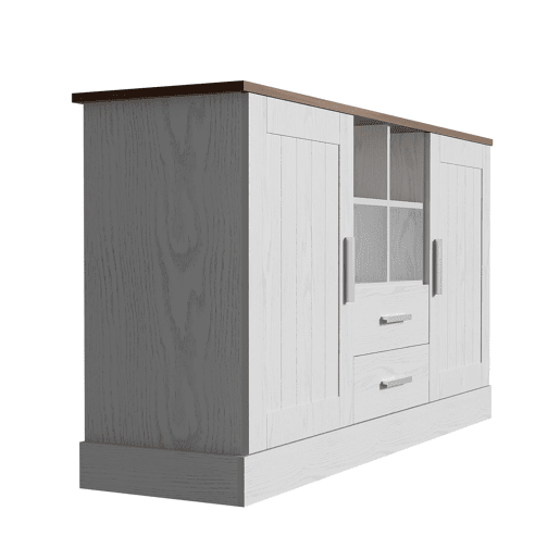 Aparador clássico - com 2 portas 2 gavetas 4 compartimentos - Branco