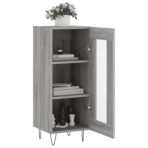 vidaXL Aparador 34,5x34x90 cm derivados de madeira sonoma cinzento