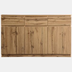 Aparador com 3 portas e 3 gavetas - aglomerado de partículas - Natural