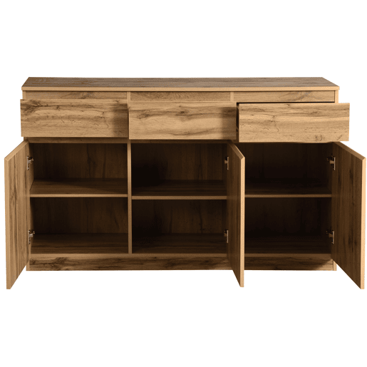 Aparador com 3 portas e 3 gavetas - aglomerado de partÃculas - Natural Aparador com 3 portas e 3 gavetas - aglomerado de partÃculas - Natural