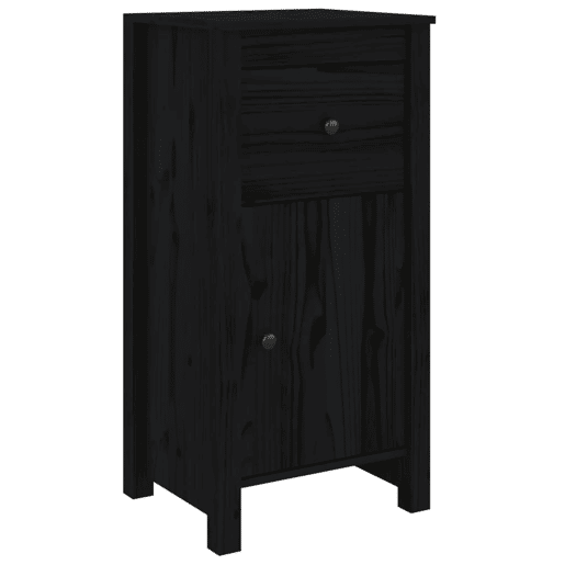 vidaXL Aparadores 2 pcs 40x35x80 cm madeira de pinho maciça preto vidaXL Aparadores 2 pcs 40x35x80 cm madeira de pinho maciça preto