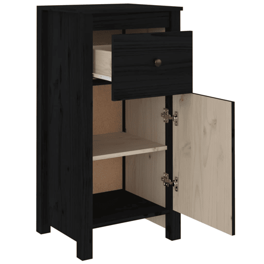 vidaXL Aparadores 2 pcs 40x35x80 cm madeira de pinho maciça preto vidaXL Aparadores 2 pcs 40x35x80 cm madeira de pinho maciça preto