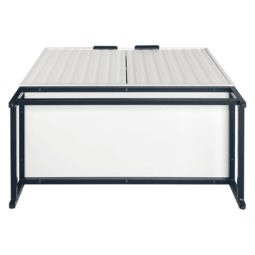 Aparador baixo - Estilo escandinavo - 2 portas decorativas com riscas verticais - Branco