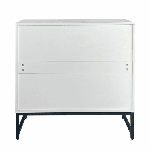 Aparador baixo - Estilo escandinavo - 2 portas decorativas com riscas verticais - Branco