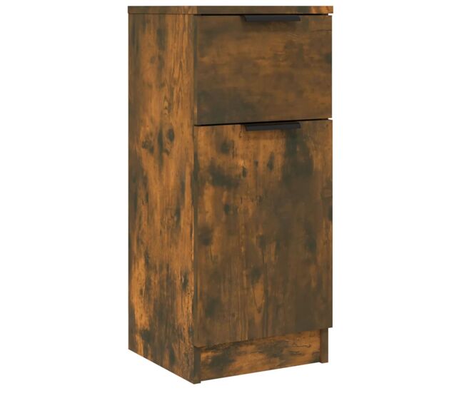 Vidaxl aparador madera contrachapada color roble ahumado 30x30x70 cm