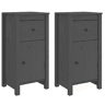 vidaXL Aparadores 2 pcs 40x35x80 cm madeira de pinho maciça cinza