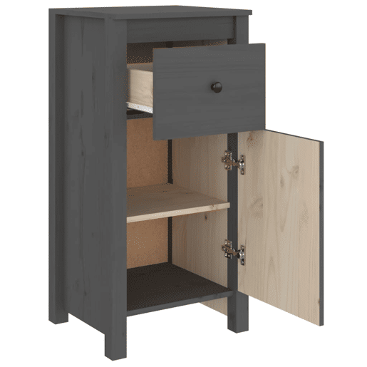 vidaXL Aparadores 2 pcs 40x35x80 cm madeira de pinho maciça cinza vidaXL Aparadores 2 pcs 40x35x80 cm madeira de pinho maciça cinza