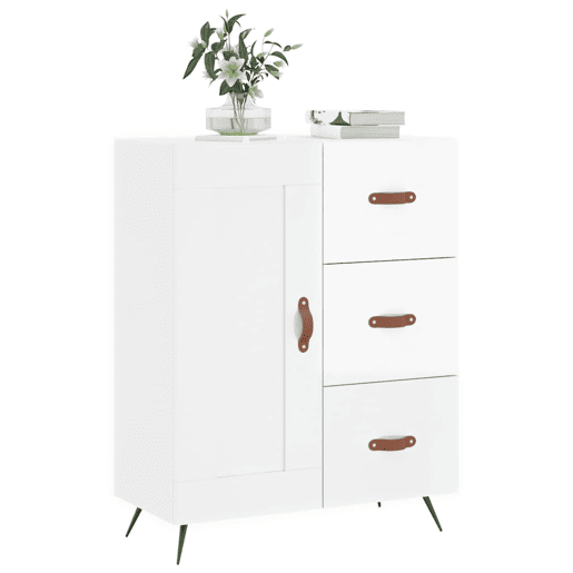 vidaXL Aparador 69,5x34x90 cm madeira processada branco brilhante vidaXL Aparador 69,5x34x90 cm madeira processada branco brilhante