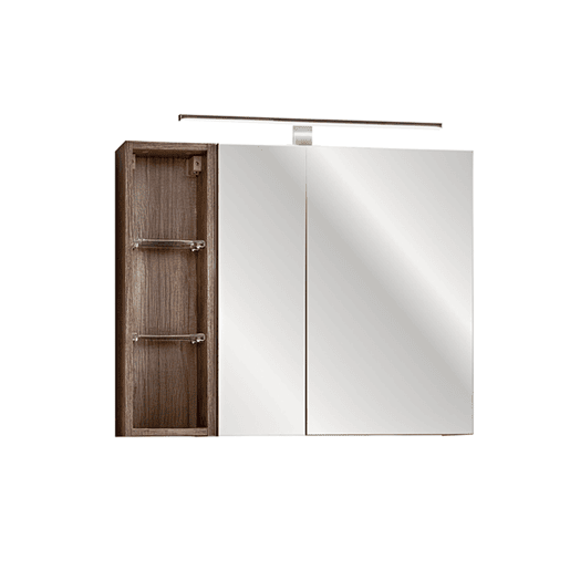 Espelho armário mural 3 nichos 80cm Éros Taupe