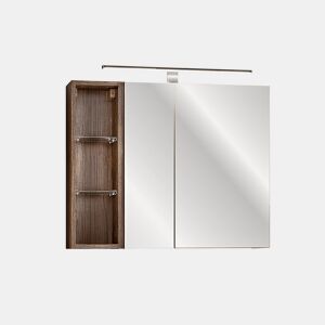 Espelho armário mural 3 nichos 80cm Éros Taupe