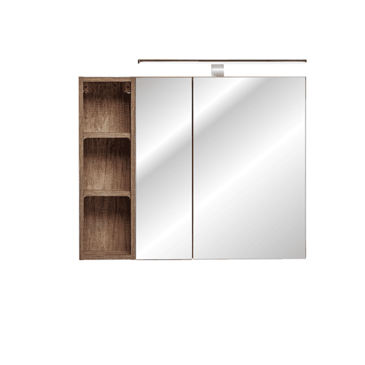 Espelho armário mural 3 nichos 80cm Éros Taupe